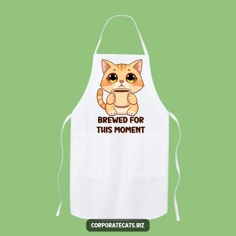 Funny Surprised Cat Apron - Kitchen Wide-Eyed Feline Wear - Hilarious Cooking Gift