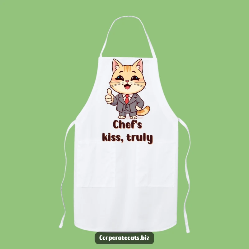 Funny Chef Cat Apron: Smiling Cat in Suit, Great Funny Gift for Cooks