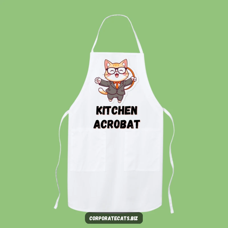 Funny Cat Acrobat Apron: Hilarious Kitchen Daredevil!
