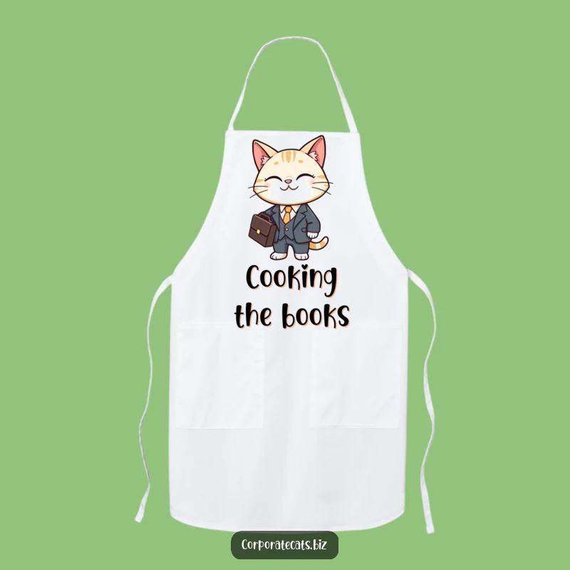 Funny Cat Business Suit Apron - Kitchen Professionalism with Feline Humor