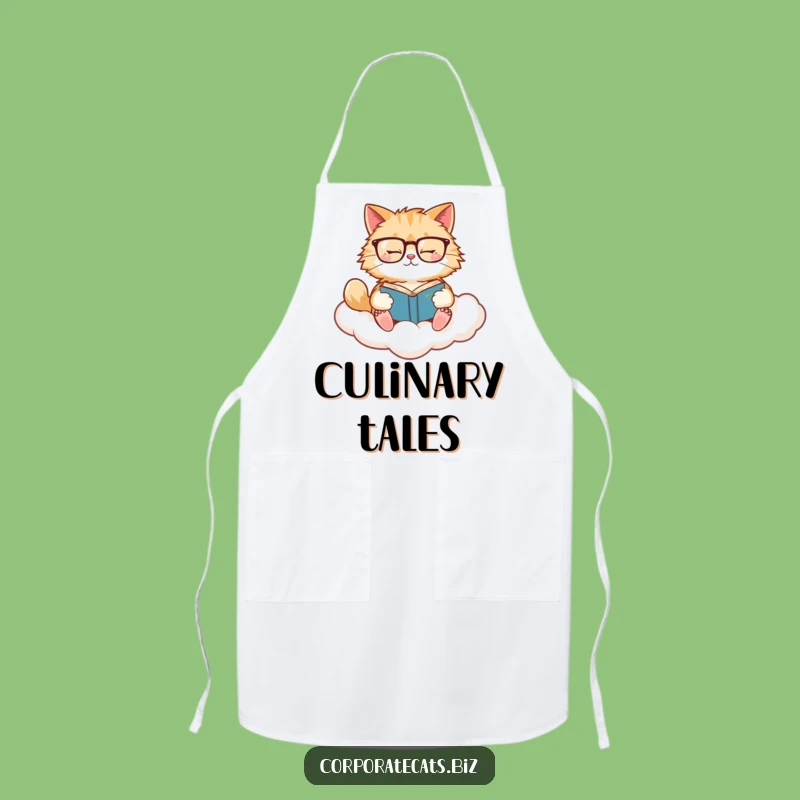 Funny Cat Chef Apron: Cook with a Reading Cat on a Cloud, Great Funny Gift
