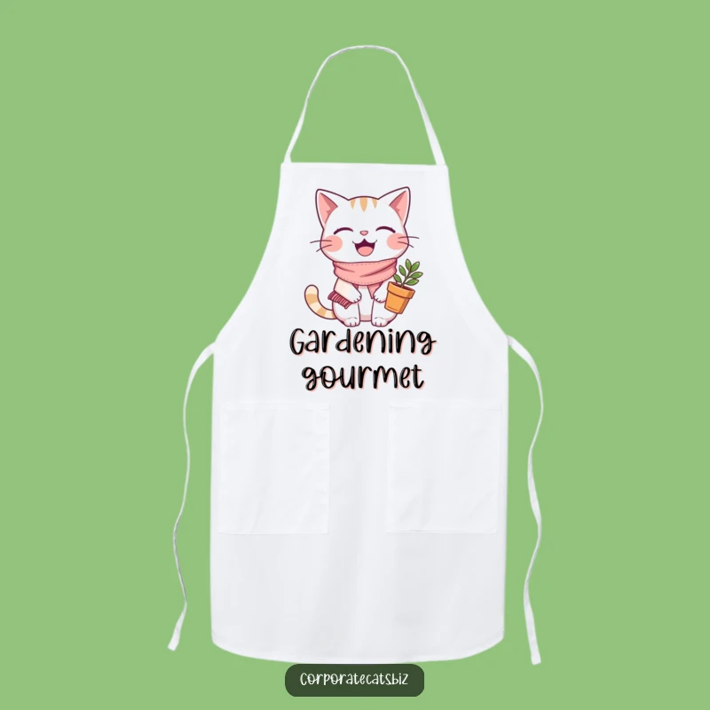 Funny Cat Gardener Apron: Kitchen Plant Humor, Practical Funny Gift