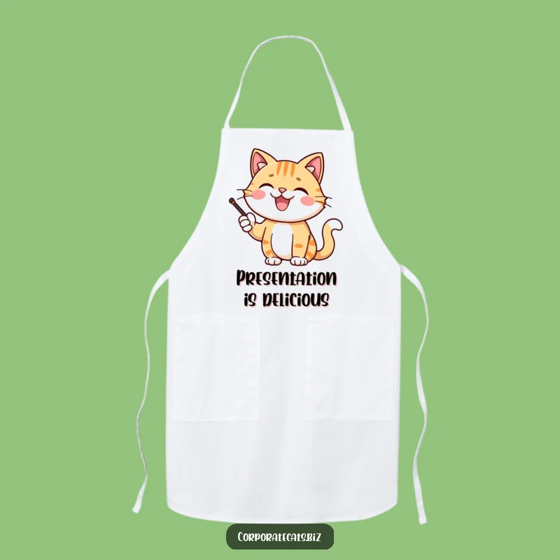 Funny Cat Presentation Apron: Chef Presentation with Feline Flair