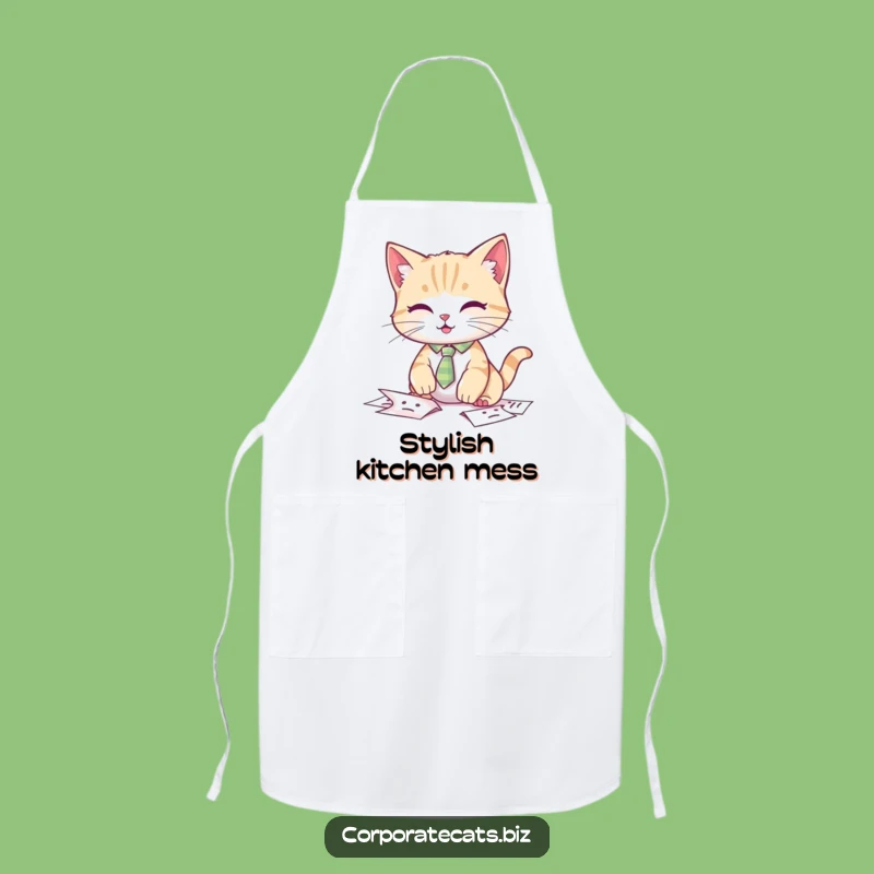 Funny Cat Tie Apron: Fumbling Chef, Hilarious Kitchen Gift