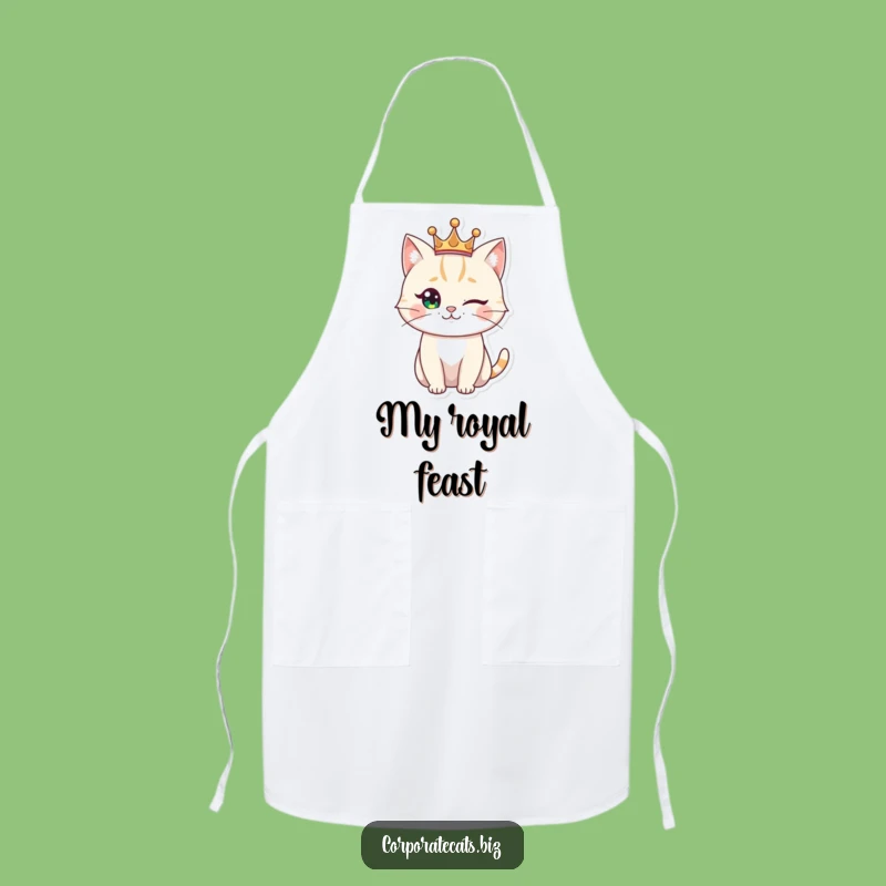 Funny Royal Cat Chef Apron: Regal Kitchen Humor, Practical Funny Gift