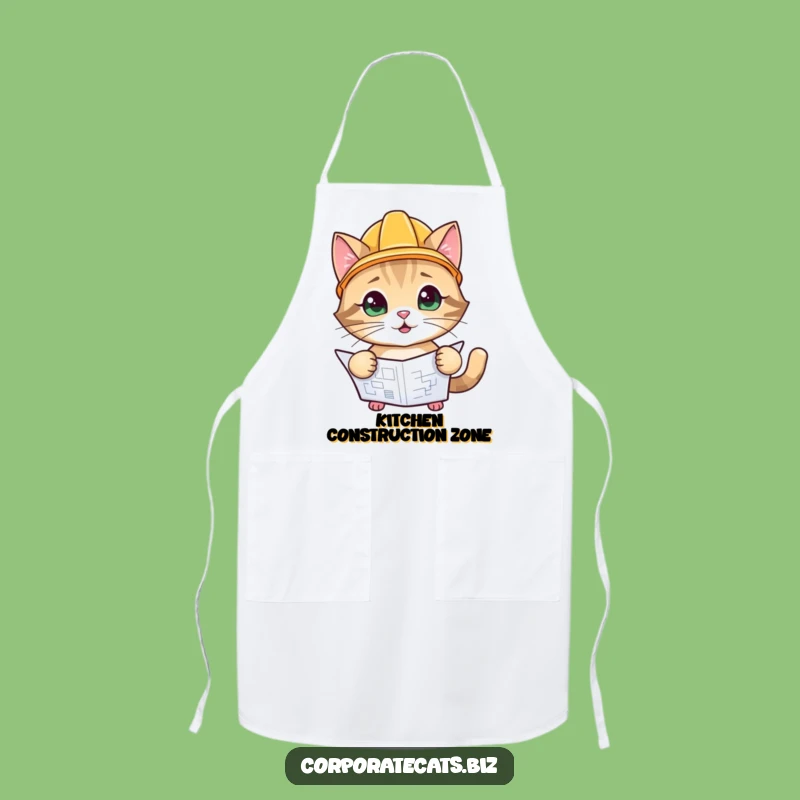 Funny Master Builder Cat Apron: Playful Cat Plans, Great Funny Gift for Cooks