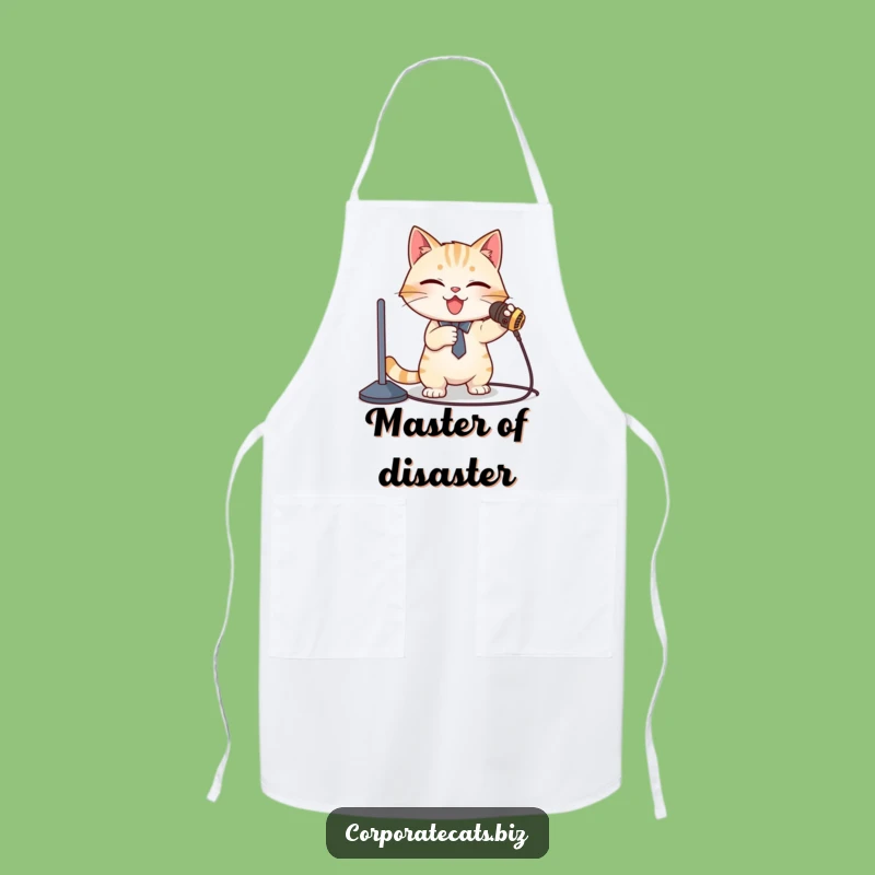 Funny Cat Presenter Apron: Stage Ready (Almost!) - Perfect Funny Chef Gift!