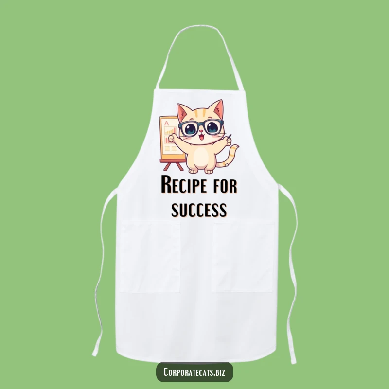 Funny Cat Chart Pointer Apron - Kitchen Analytics with Flair