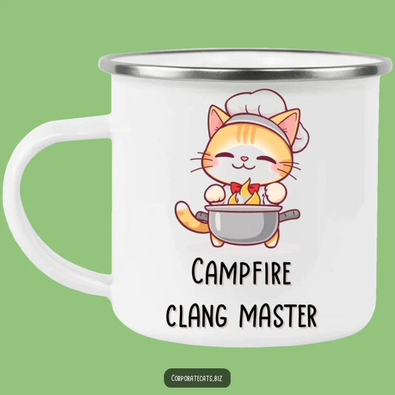 Funny Cat Chef Camping Mug: Campfire Cuisine & Clangs - Epic Funny Gift!