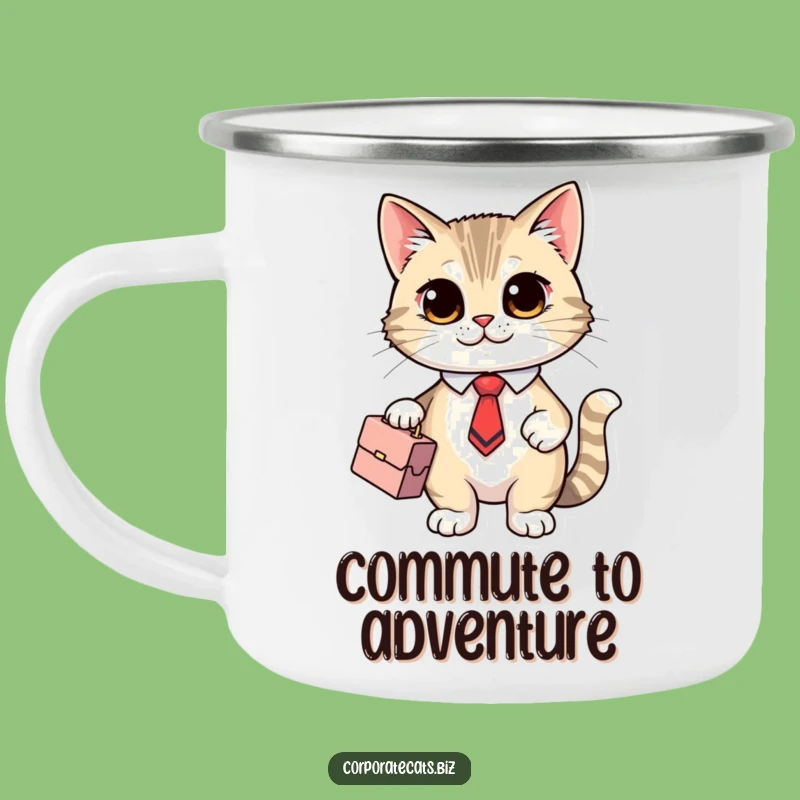 Funny Adventure Cat Camping Mug: Cute Office Cat Outdoors, Perfect Funny Gift