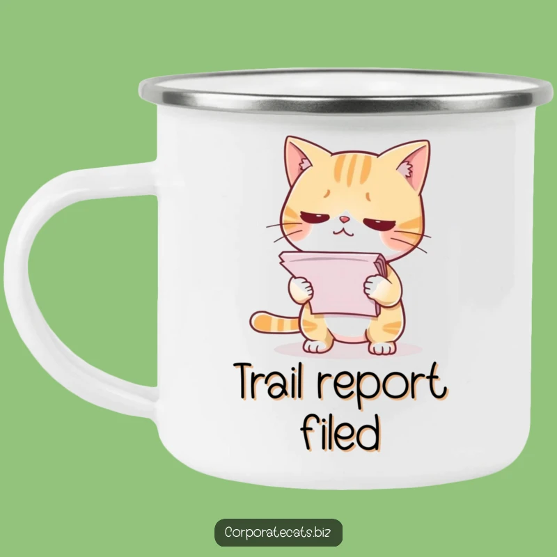 Funny Cat Nervous Papers Camping Mug - Durable and Hilarious Companion
