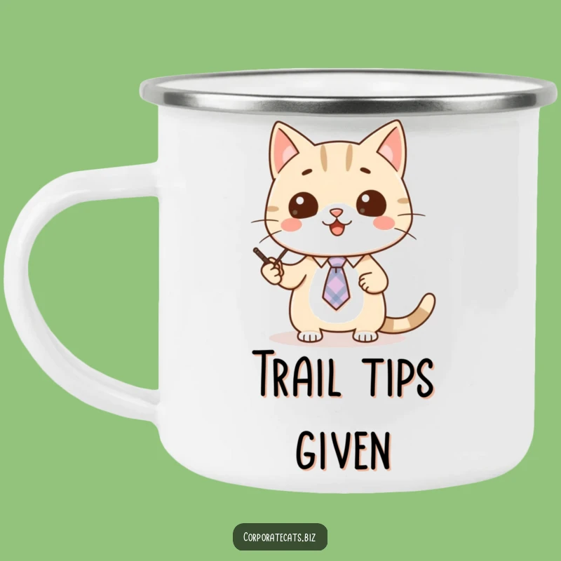 Funny Cat Presentation Camping Mug - Educate Your Adventures with Humor