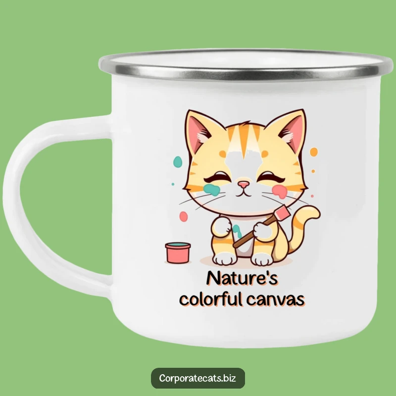 Funny Cat Artist Camping Mug: Outdoor Easel & Paint Fails - Epic Funny Gift!