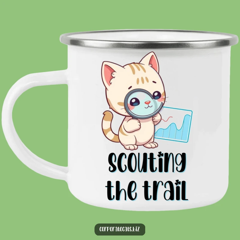Funny Curious Cat Camping Mug - Adventure Fuel for Detectives