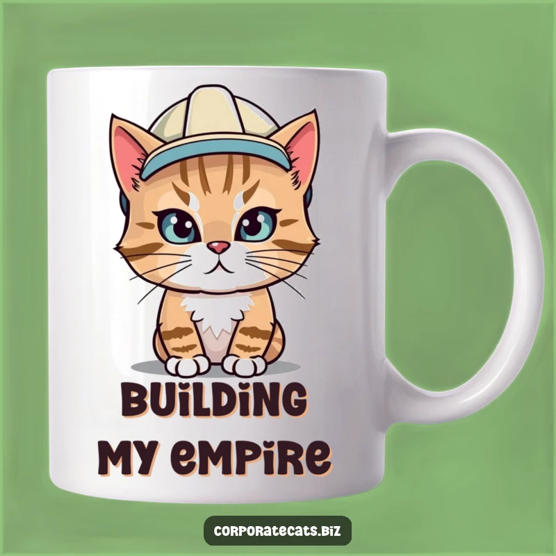 Funny Hard Hat Cat Mug: Hilarious Construction Feline Gift for Builders