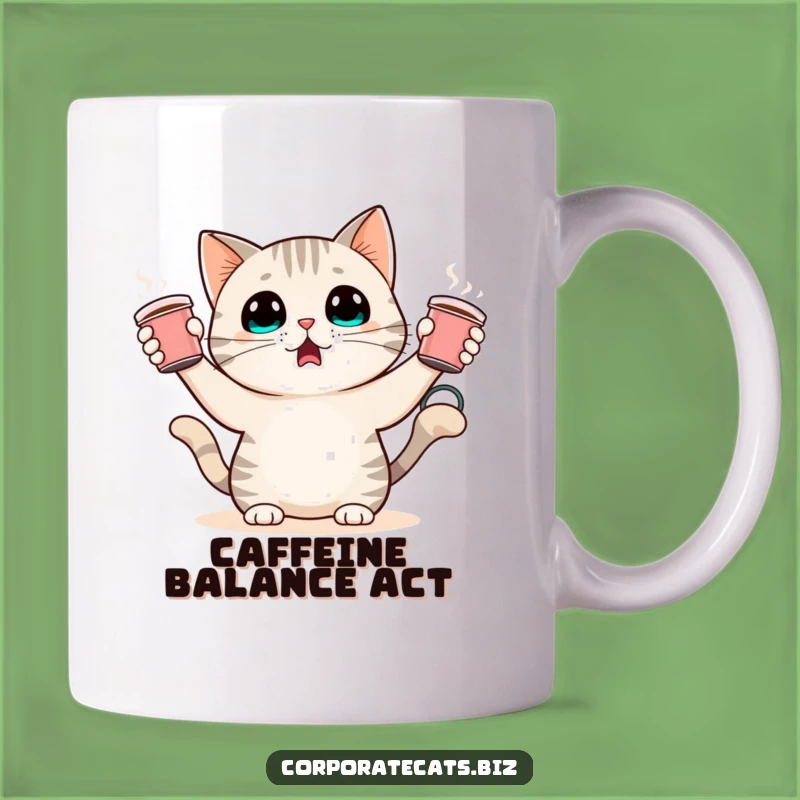 Funny Surprised Cat Mug: Juggling Coffee Cups Hilariously, Perfect Gift for Coffee Addicts
