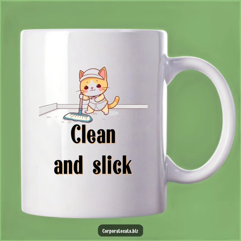 Funny Cat Janitor Mug: Slippery Floor Feline - Perfect Funny Gift!