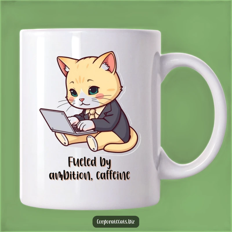 Funny Cat Suit Typist Mug - Hilarious Business Cat Gift Idea