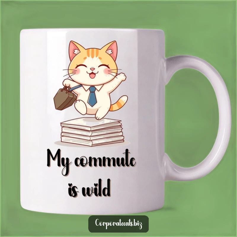 Funny Cat Business Leap Mug: Hilarious Gift for Busy Professionals!