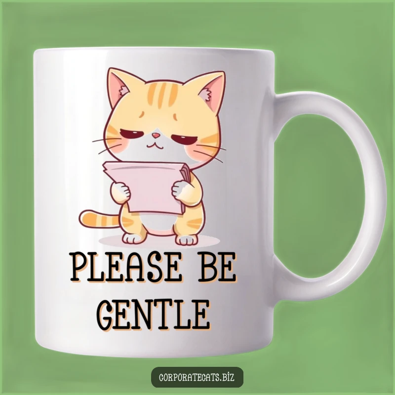 Funny Cat Nervous Papers Mug - Hilarious Office Gift for Anxious Colleagues