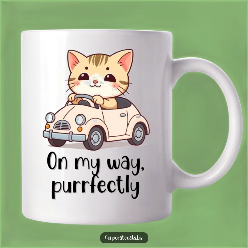 Funny Cute Cat Mug: Driving a Tiny Toy Car, Adorable and Hilarious Gift for Cat Lovers