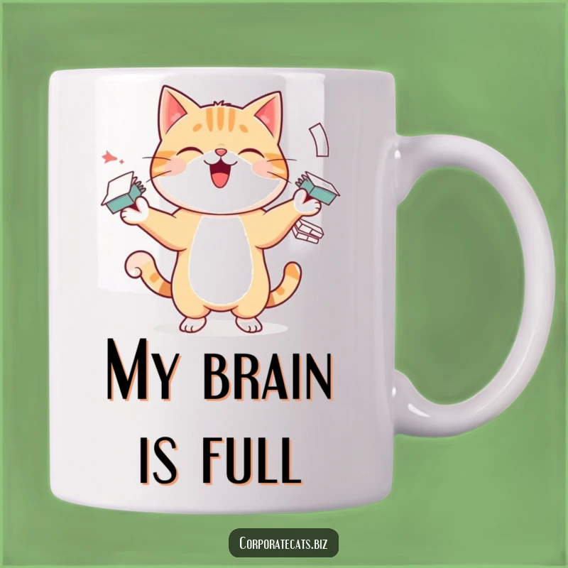 Funny Juggling Cat Mug - Hilarious Office Humor Gift for Busy Professionals