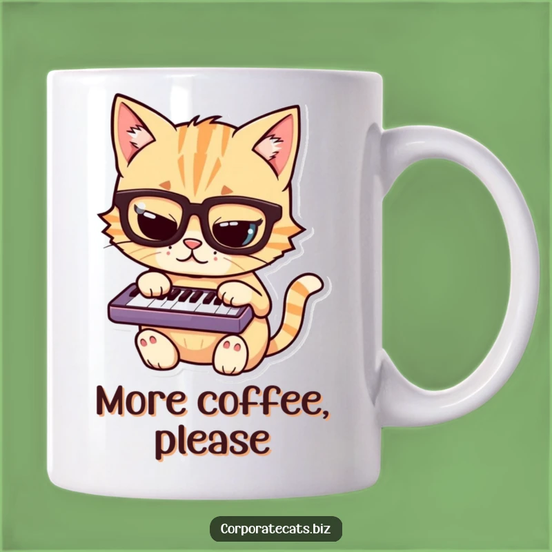 Funny Mischievous Cat Mug: Nerdy Feline in Glasses Playing Keyboard, Perfect Funny Gift!