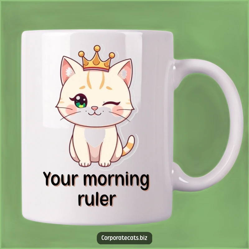 Funny Regal Cat Mug: Winking Monarch Humor, Perfect Funny Gift