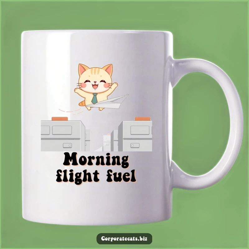 Funny Paper Airplane Cat Mug - Hilarious Adventure Gift for Dreamers