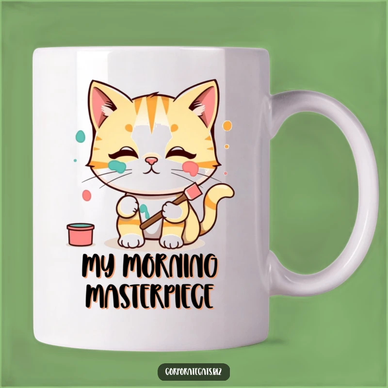 Funny Cat Artist Mug: Paint Splatter Feline - Perfect Funny Gift!