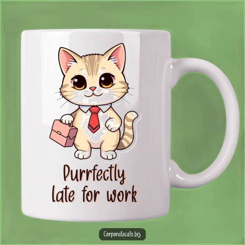 Funny Boss Cat Mug: Cute Office Cat with Tie, Perfect Funny Gift for Colleagues