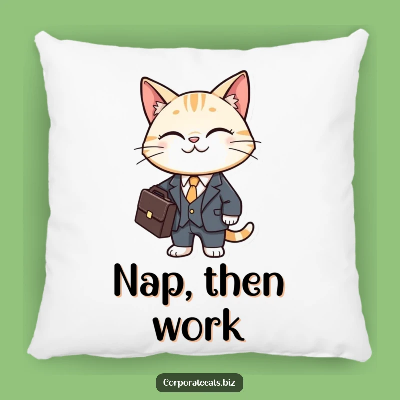 Cozy Funny Cat Business Suit Pillow - Soft Comfort & Professional Humor