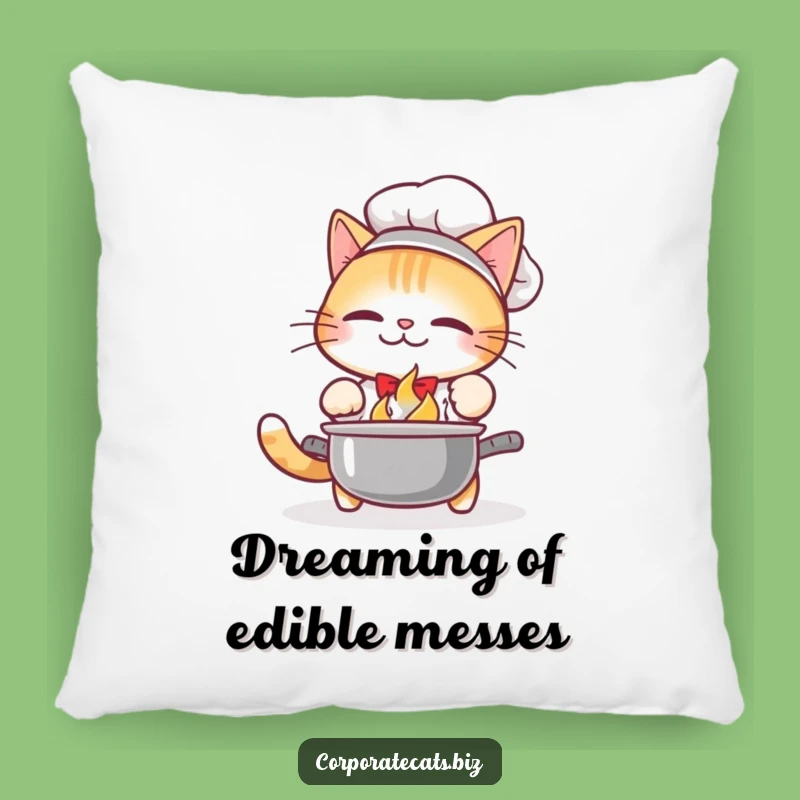 Funny Cat Chef Pillow: Cozy Kitchen Chaos - Soft Funny Gift!