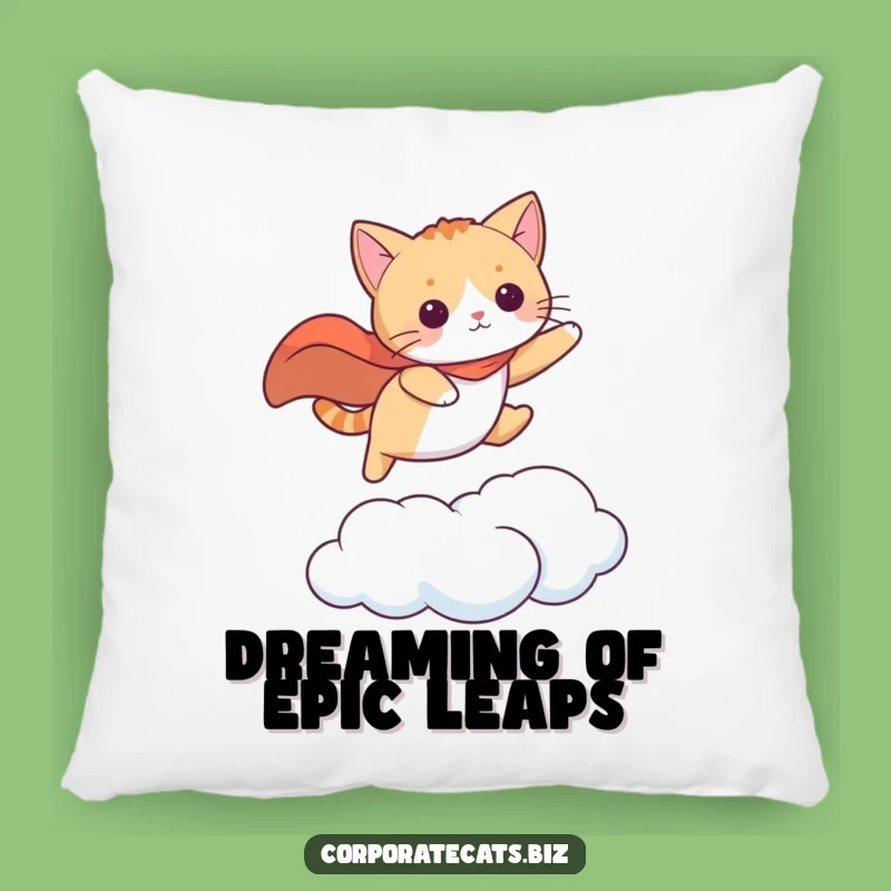 Funny Superhero Cat Pillow - Cozy Cape Cloud Accent Pillow Gift