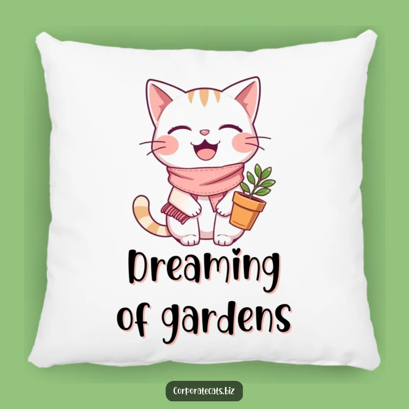 Funny Cat Plant Pillow: Cozy Gardener Humor, Adorable Funny Gift