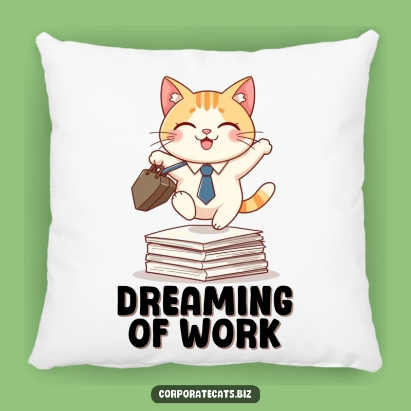 Funny Cat Executive Pillow: Comical Comfort for Busy Cats!