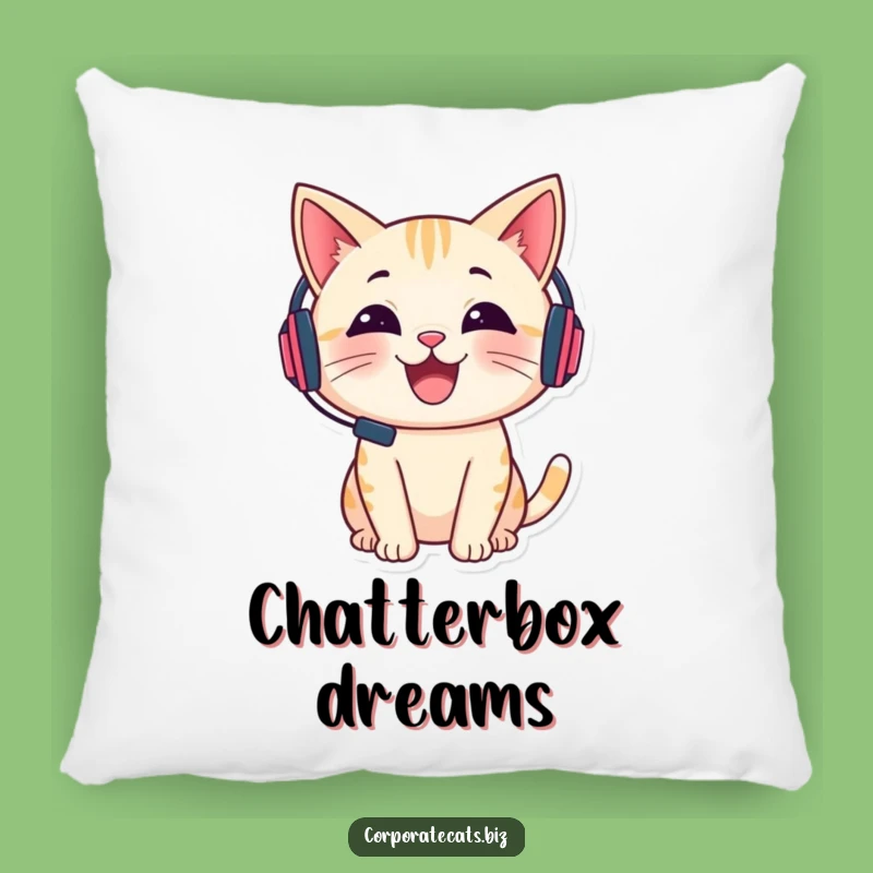 Funny Cat Comfort Pillow - Soft & Cheerful Headset Accent