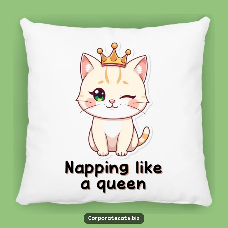 Funny Regal Cat Pillow: Royal Comfort Humor, Adorable Funny Gift