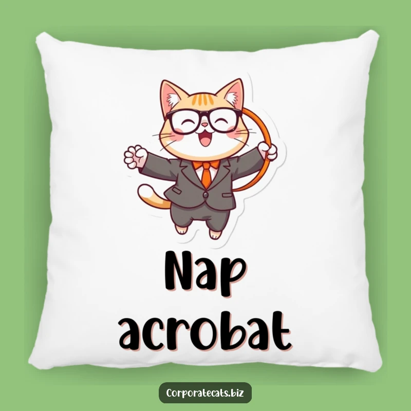 Funny Cat Ringmaster Pillow: Comical Comfort for Daredevils!