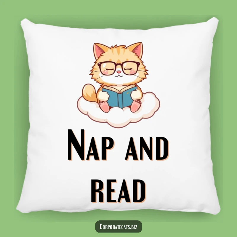 Funny Cat Cloud Pillow: Soft Cushion with a Reading Cat, Super Funny Gift