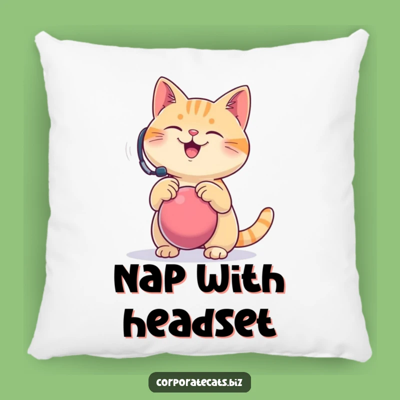 Funny Cat Pillow: Headset Stress Relief Cushion, Cozy Comedic Funny Gift