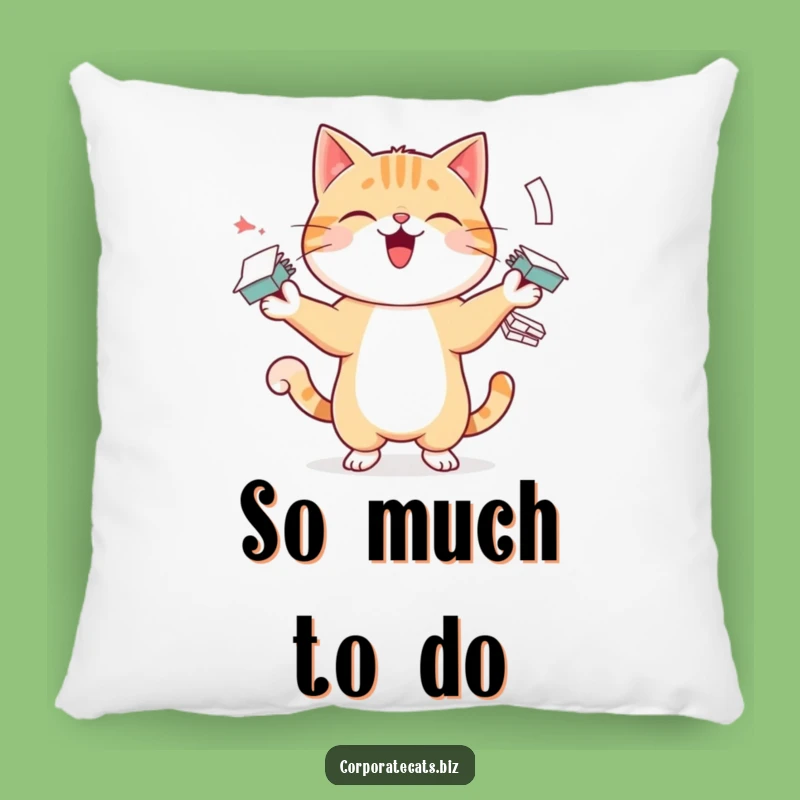Funny Juggling Cat Pillow - Cozy Comfort and Hilarious Home Decor Accent