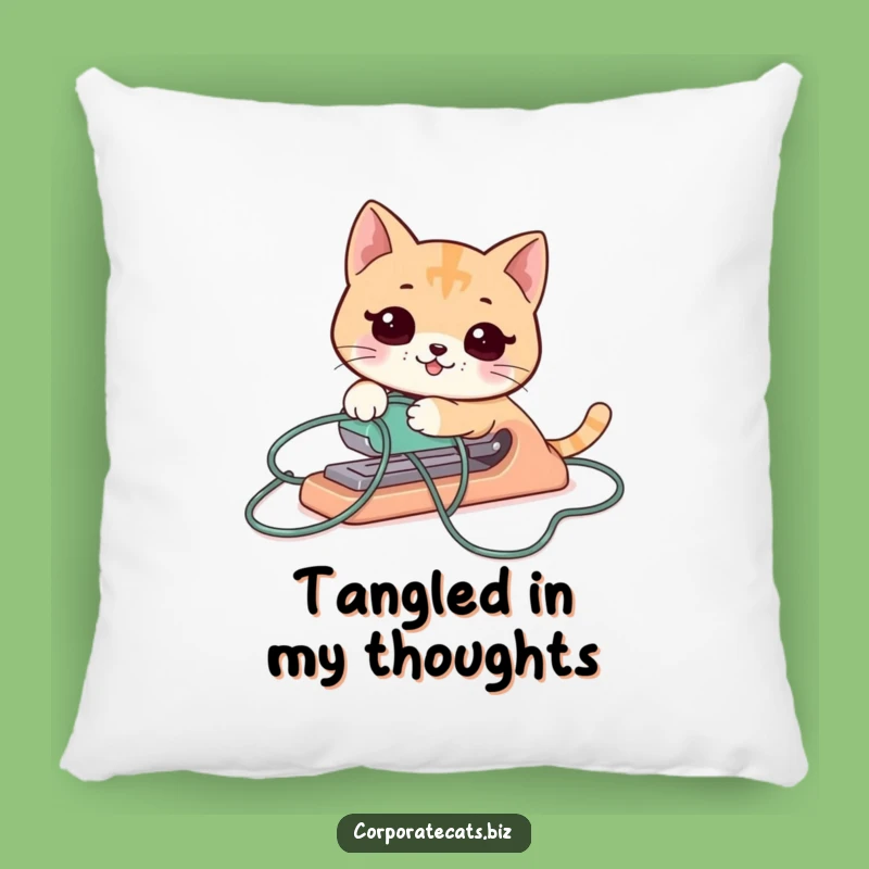 Funny Cat Stapler Pillow: Cozy Office Humor Cushion Gift