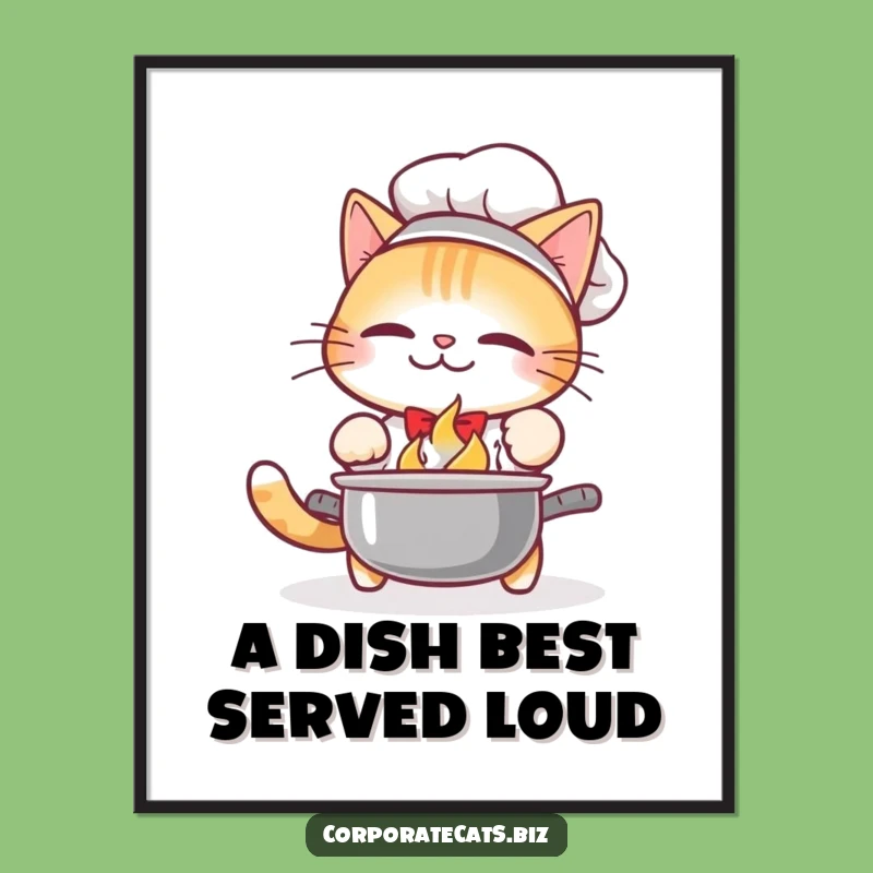 Funny Cat Chef Digital Art: Kitchen Clang Vibe - Instant Funny Gift!