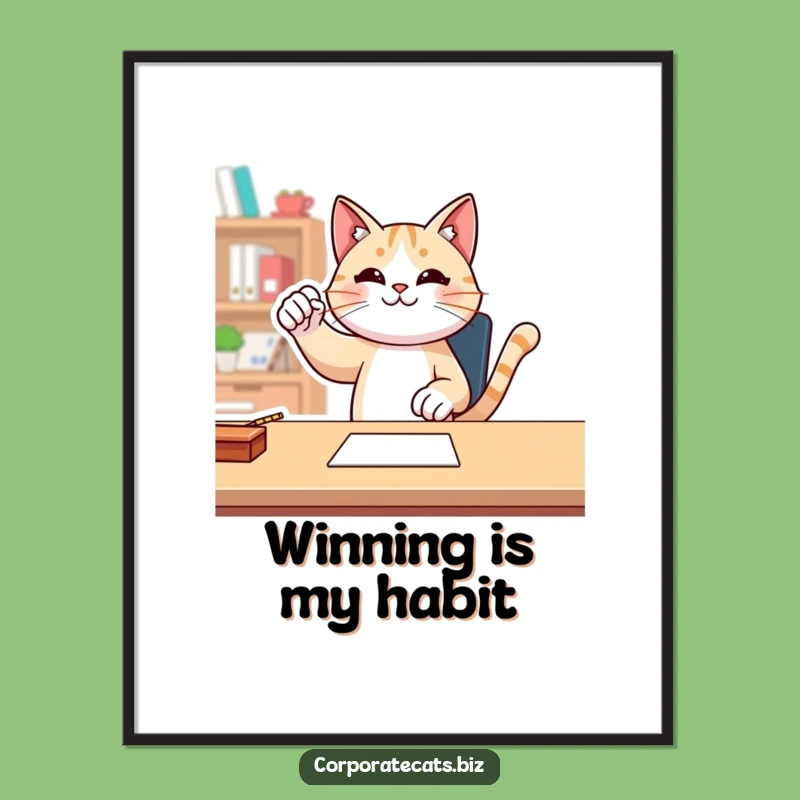 Funny Cat Fist Pump Digital Art - Instant Victory Decor