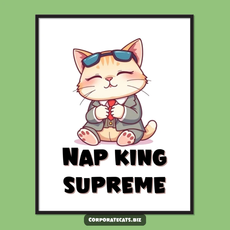 Funny Napping Cat Suit Digital Art: Instant Hilarious Relaxed Feline Decor