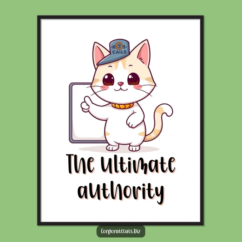 Funny Boss Cat Digital Art - Hilarious Printable Decor for Your Office Space