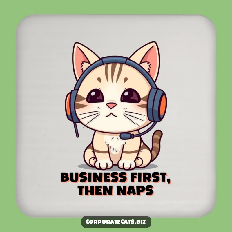 Funny Cat Video Call Coaster: Protect Surfaces with WFH Feline Humor, Gift Idea!