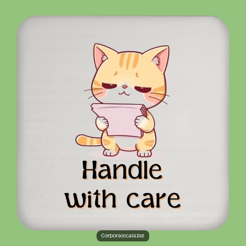 Funny Cat Nervous Papers Coaster Set - Hilarious Protection for Your Table