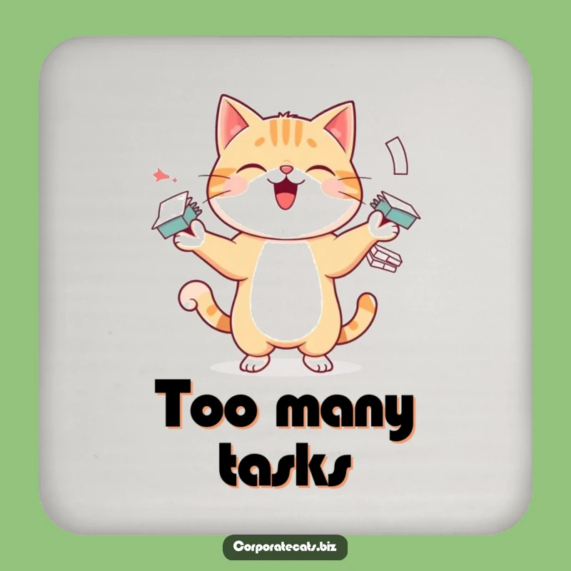 Funny Juggling Cat Coaster Set - Hilarious Protection for Your Tables